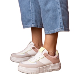 Zapatillas deportivas blancas y grises en platfotm Zapatillas deportivas blancas y grises en platfotm