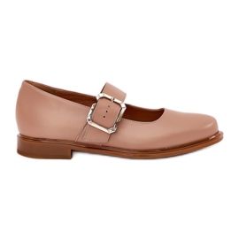 Zapatos de cuero para mujeres con Laura Messi 2980 Black Black Shock beige