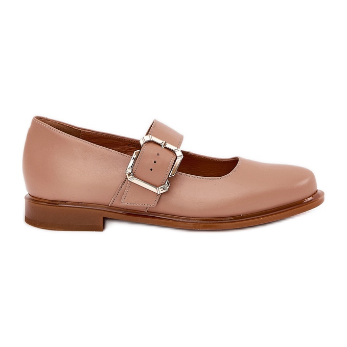Zapatos de cuero para mujeres con Laura Messi 2980 Black Black Shock beige