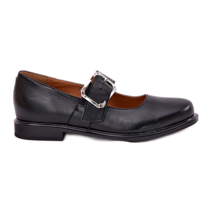 Zapatos de cuero para mujeres con Laura Messi 2980 Clamp negra negro