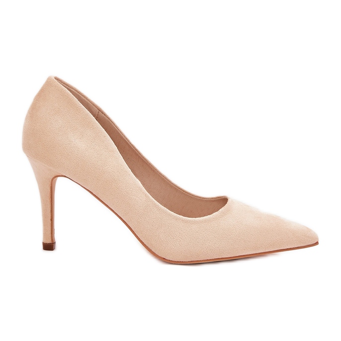 Tacones de gamuza ecológico beige