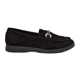 Mocasines de mujer con detalles dorados negros
