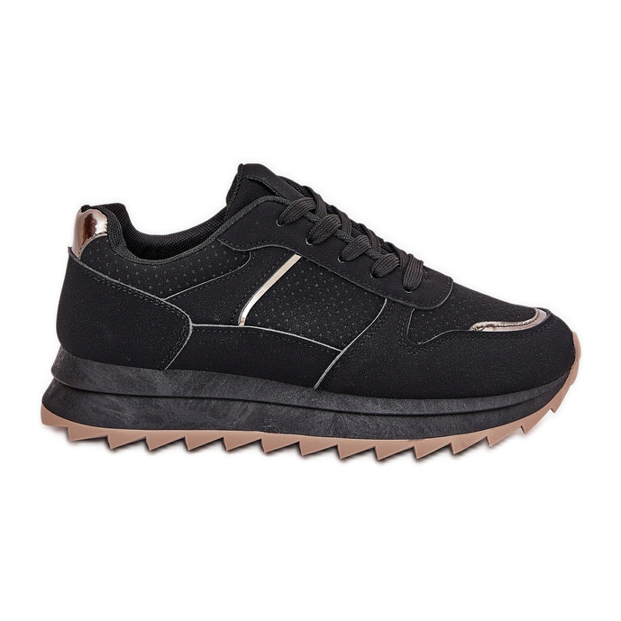 Zapatos deportivos femeninos en la plataforma negro