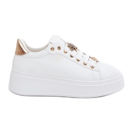 Zapatillas para mujeres en la plataforma con alfileres blancos