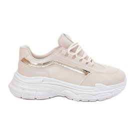 Zapatillas deportivas para mujeres con zapatillas en una suela beige gruesa