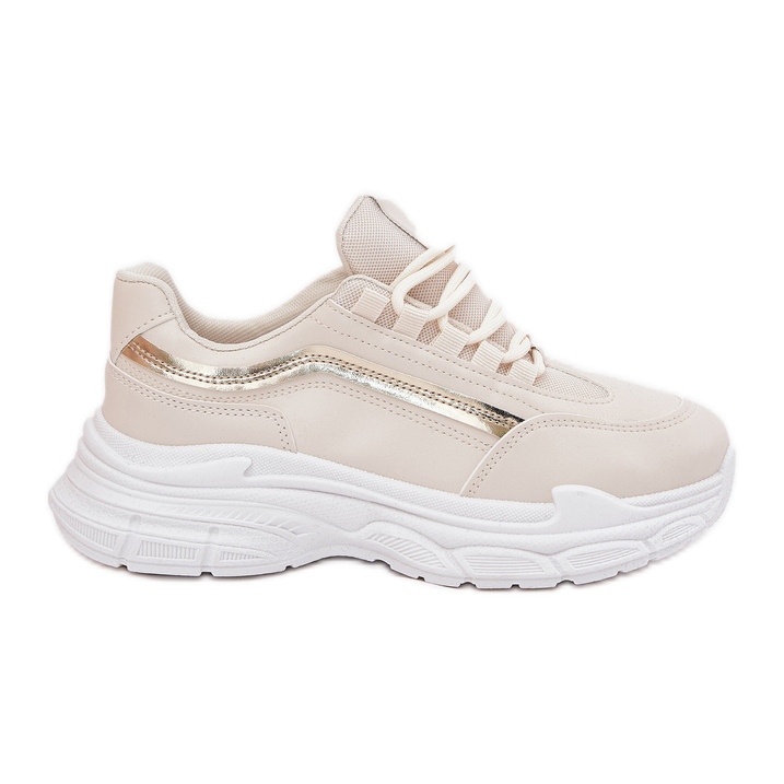 Zapatillas deportivas para mujeres con zapatillas en una suela beige gruesa