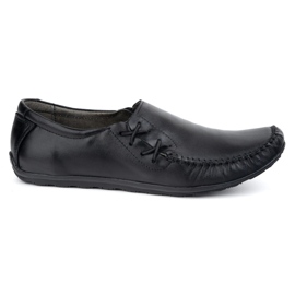Olivier Zapatos para hombres mocasines de cuero insertado 306 kz negro