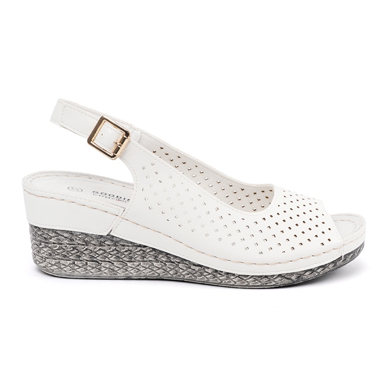 Goodin Sandalias de cuña de trabajo de pura blanco