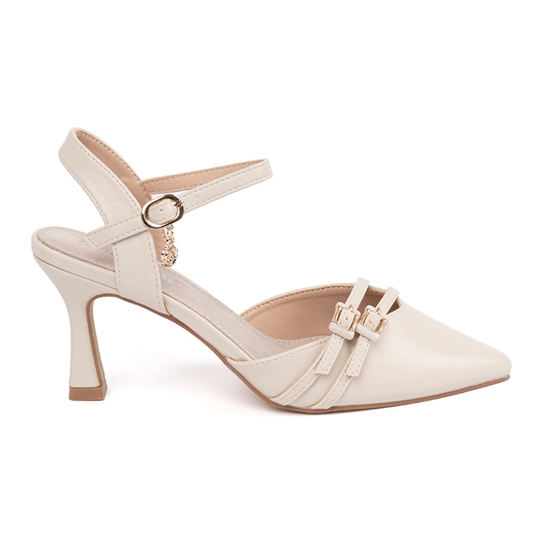 Goodin Bombas beige ligeras con un talón abierto Goodin Bombas beige ligeras con un talón abierto