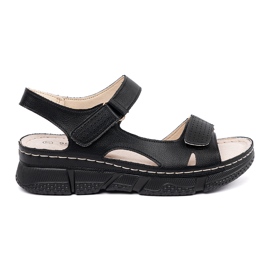 Goodin Sandalias de mujeres clásicas negras negro
