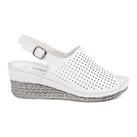 Goodin Sandalias blancas en la cuña blanco