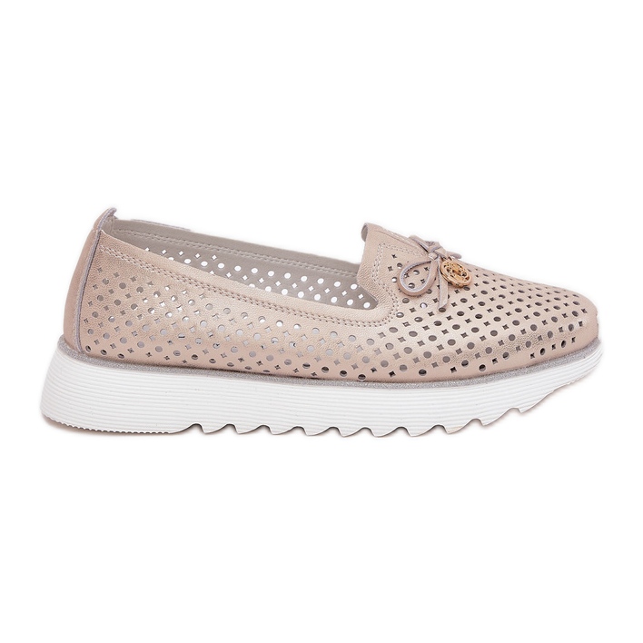S.Barski Zapatos de mujer de cuero para mujeres hechos de cuero natural LR51-631 PLN dorado S.Barski Zapatos de mujer de cuero para mujeres hechos de cuero natural LR51-631 PLN dorado
