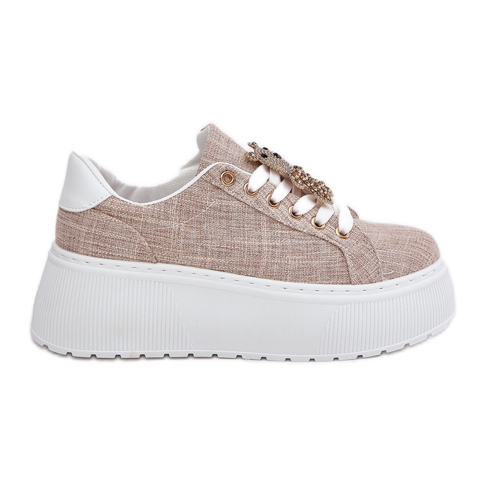 Zapatillas de deporte en la plataforma con un PINS Bear S.Barski BF51-014 Beige