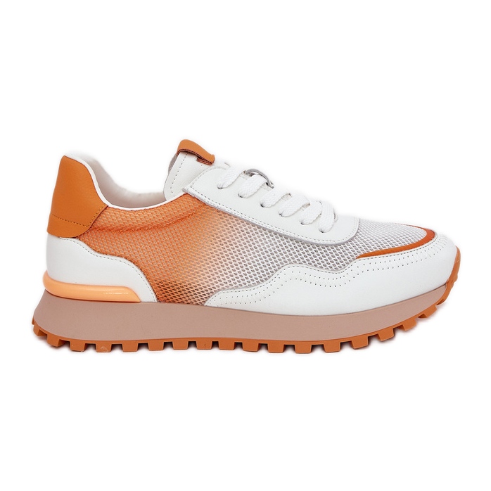 Zapatos deportivos de cuero con Vinceza 66775 MESH FUBLERA naranja