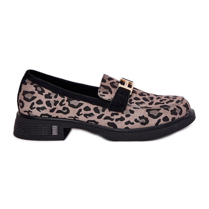Moccasins de gamuza Vinceza 66792 Impresión de leopardo gris