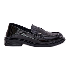 Pintado Vinceza 91125 Mocasines de cuero para mujeres negro