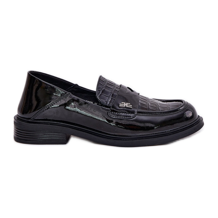 Pintado Vinceza 91125 Mocasines de cuero para mujeres negro