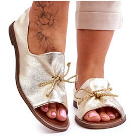 Ballerinas de cuero femenino Zazoo 2660/064 PLN dorado Ballerinas de cuero femenino Zazoo 2660/064 PLN dorado
