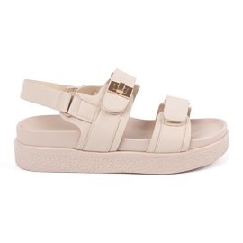 Goodin Beige elegantes sandalias en la plataforma