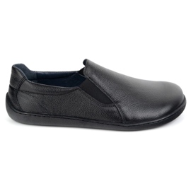 Zapatos de cuero descalzo de cuero resbaló Pollonus 5-1308-026 Negro Verona