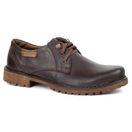 Zapatos de cuero para hombres olivier 312gt marrón oscuro
