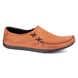 Olivier Zapatos para hombres mocasines de cuero insertado 306 kz de ladrillo rojo