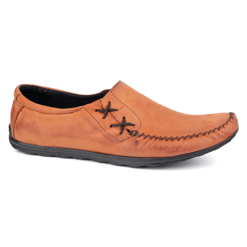 Olivier Zapatos para hombres mocasines de cuero insertado 306 kz de ladrillo rojo