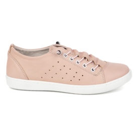 Vriston Zapatos de cuero para mujeres 081 Polvo de rosa rosado
