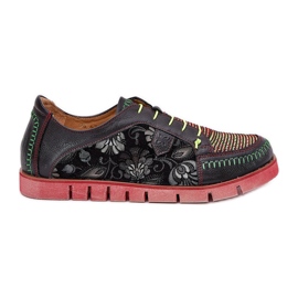 Zapatos de cuero para mujeres estampados Maciejka 06784-20 Negro