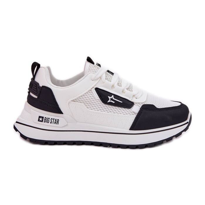 Zapatos deportivos femeninos en la plataforma Big Star RR274A223 Sistema de alta poli sistema blanco y negro