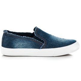 American Club Zapatos cómodos sin cordones azul