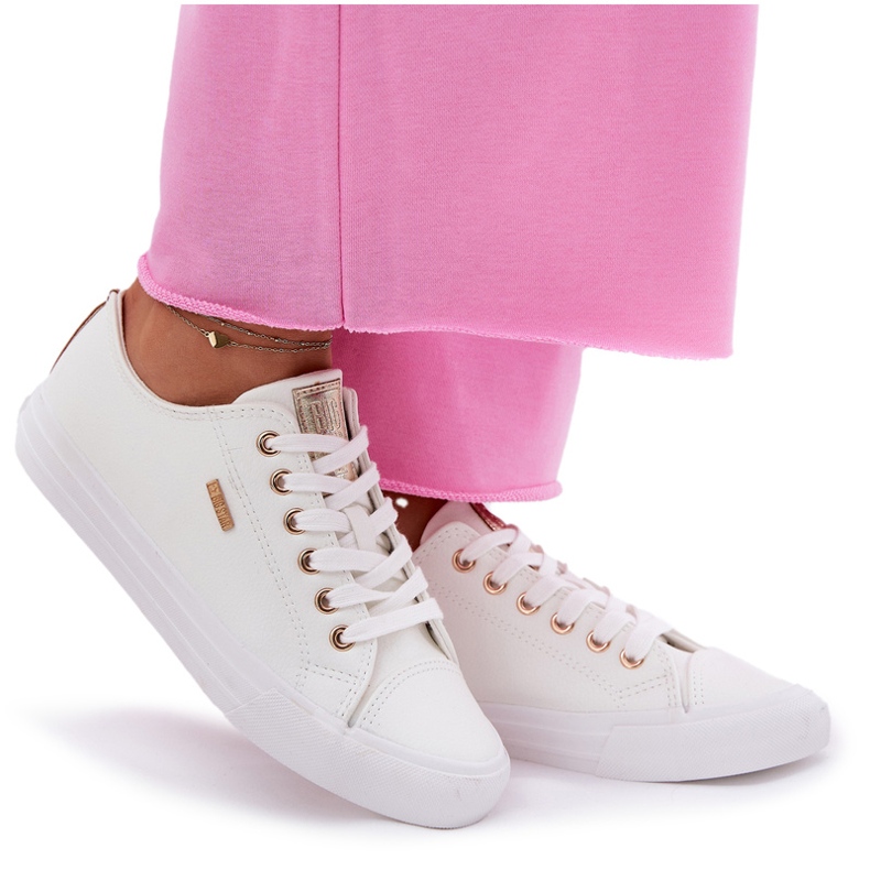 Zapatillas de deporte femeninas con big star de cuero eco rr274748 blanco