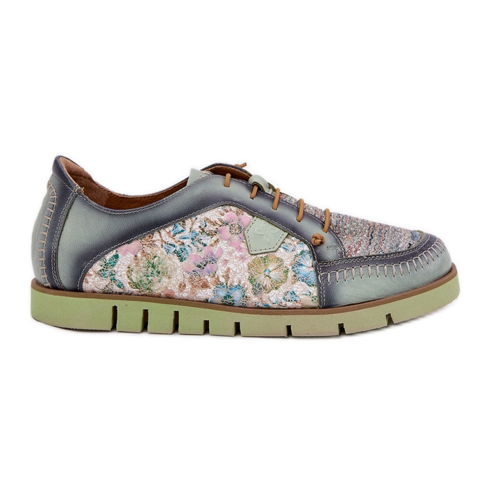 Zapatos de cuero para mujeres estampados Maciejka 06784-09 Verde