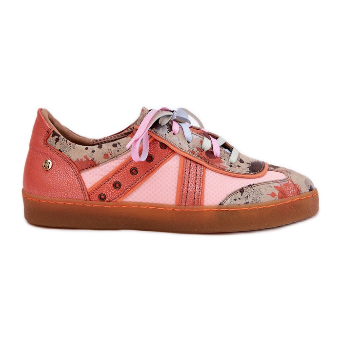 Zapatillas de cuero femenino maciejka 06840-18 naranja