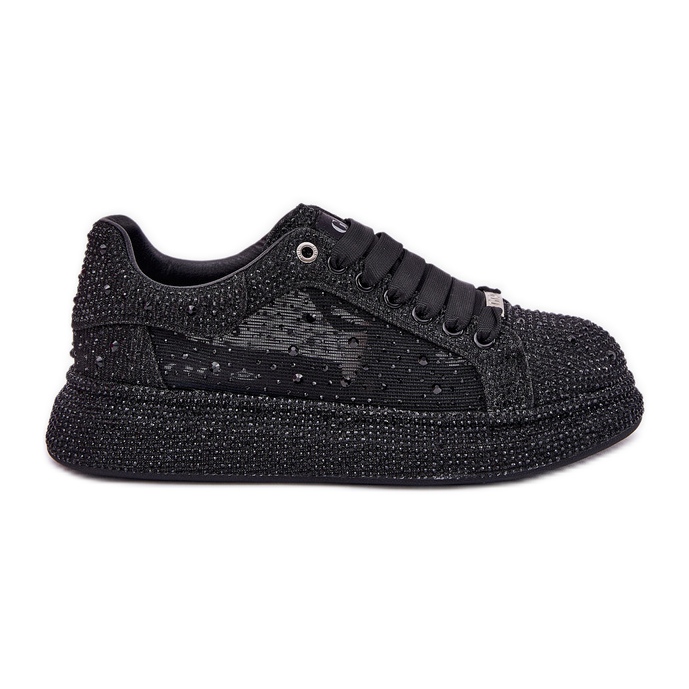Zapatillas de deporte decoradas en la plataforma negra Goe NN2N4021 negro