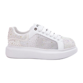 Zapatillas de deporte decoradas en la plataforma blanca Goe RR2N4003 blanco