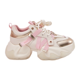 GOE Zapatillas de deporte de cuero para mujeres en un beige rr2n4031 enorme rr2n4031
