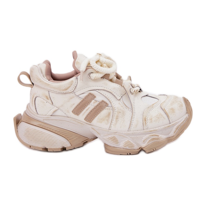 Zapatillas de deporte de cuero femenino Goe RR2N4037 beige