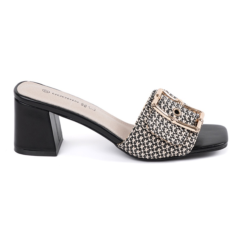 Goodin Tweed zapatillas en blanco y negro en el poste