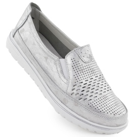 Zapatos de cuero para mujeres Evento de plata abierta 1653