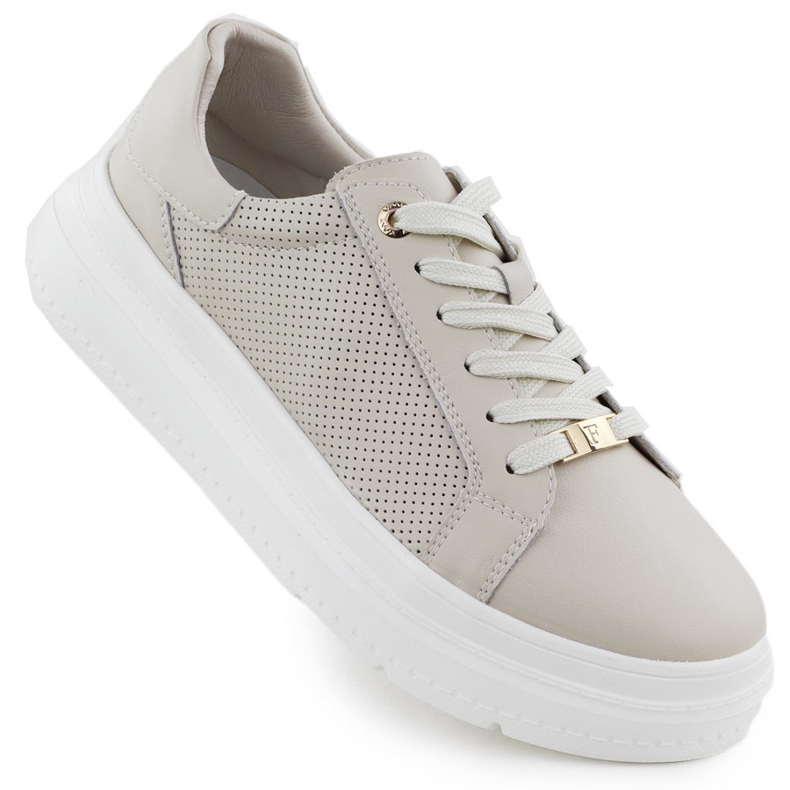 Zapatos deportivos femeninos en la plataforma beige filippo 6731