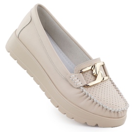 Mocasines de cuero en un beige beige grueso Filippo 6827 Mocasines de cuero en un beige beige grueso Filippo 6827