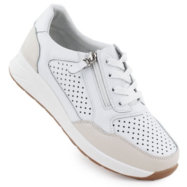 ARTIKER Zapatillas de deporte de cuero abierta en el artista blanco 56C1673 Slider