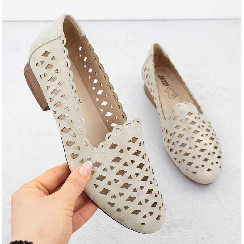 Zapatos de Openwork para mujeres Dorado Jezzi ASA222-8
