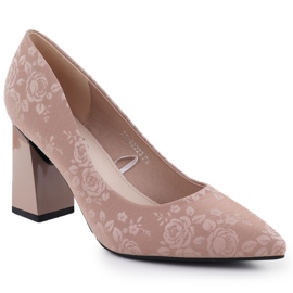 Bombas para mujeres con flores en el pilar Pink Pink Vinceza 62223 rosa
