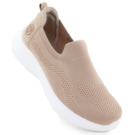Vinceza Zapatos deportivos femeninos resbalados beige vincza 17367