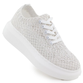 Zapatos para mujeres en la plataforma White Vinceza 17371 blanco