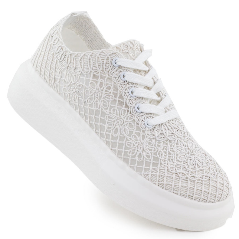Zapatos para mujeres en la plataforma White Vinceza 17371 blanco