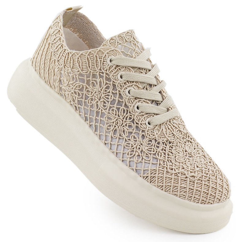 Zapatos para mujeres en la plataforma Beige Vinceza 17371