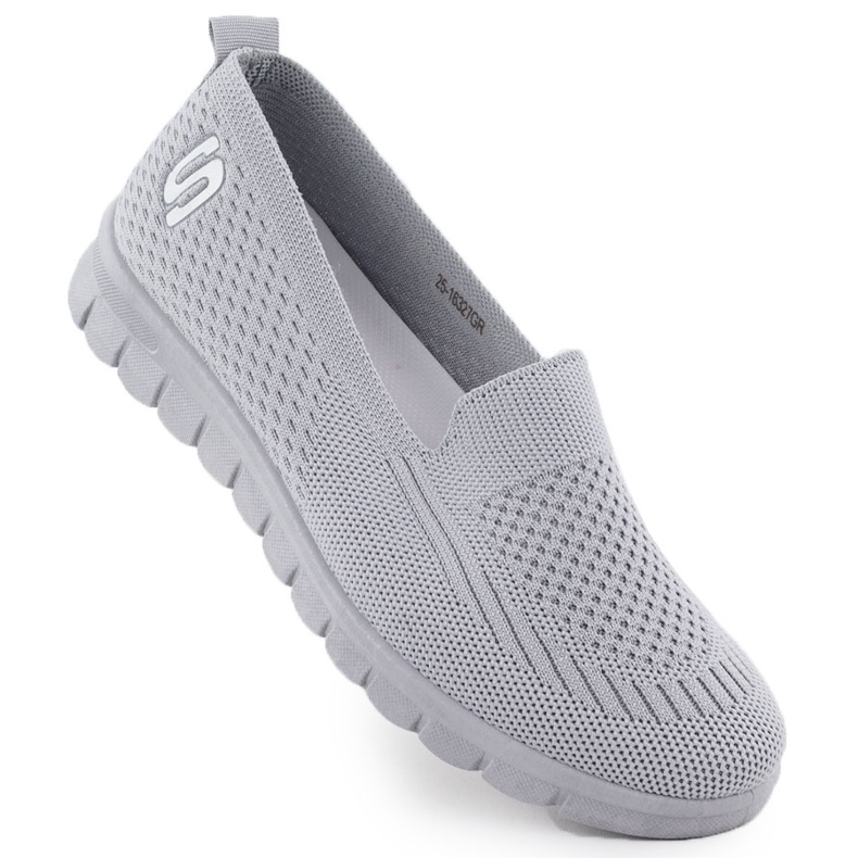 Zapatos deportivos femeninos deslizados gris Potocki 16327